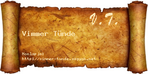 Vimmer Tünde névjegykártya